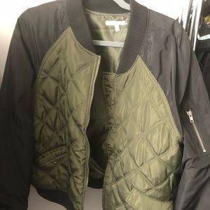Charlotte Russe Olive Bomber Jacket